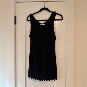 Black Knit Sleeveless Sweater Top